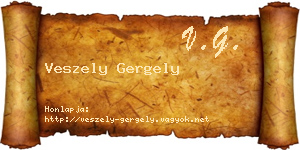 Veszely Gergely névjegykártya